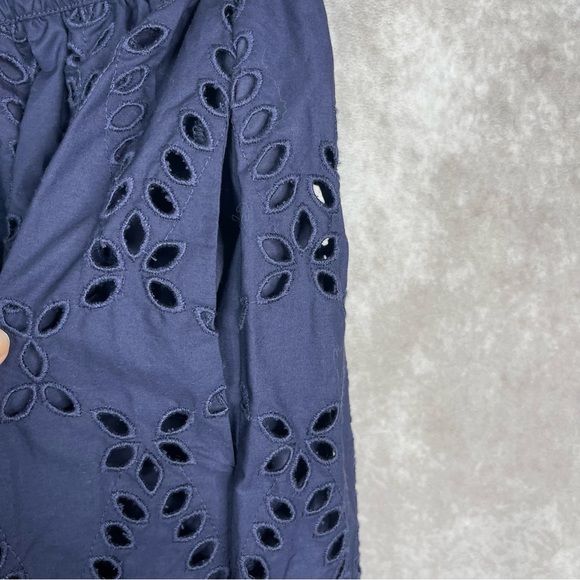 Frank & Eileen Grace Eyelet Midi Skirt In Navy Blue Women's Size L - Picture 7 of 10